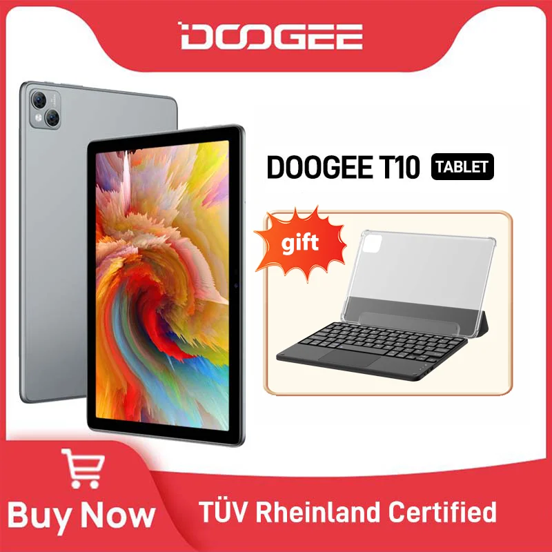 

DOOGEE T10 Tablet Pad Add Keyboard 8GB +7GB RAM Octa Core 8300mAh 128GB Storage 13MP Main Camera 10.1 inch Android 12 Type-C