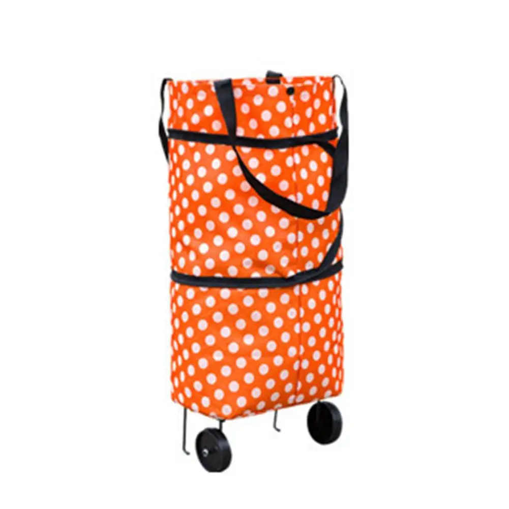 Oxford Fabric Practical PVC Coating Folding Shopping Cart with Detachable Wheel Everyday Life