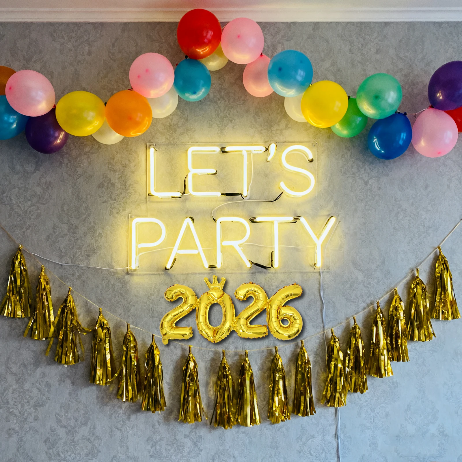 

5 set Digital Foil Balloons 2026 Gold Number Balloon Set For New Year Birthday Party Decoration Countdown Wall Display Backdrop