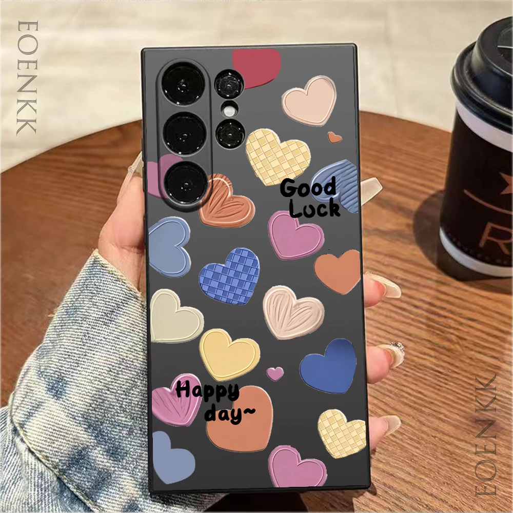 Good Luck Love Print Phone Case For Samsung Galaxy S25 S24 S23 S22 S21 S20 Ultra Plus FE A15 A30 A20 A53 A71 A72 5G Soft Cover