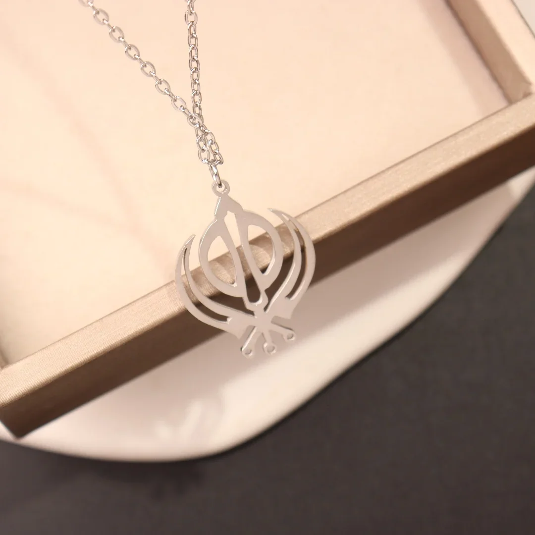 Stainless Steel Sikh Khanda Necklaces Classic Sikhism Symbol Necklace for Women Men  Religious Protection Amulet Jewelry