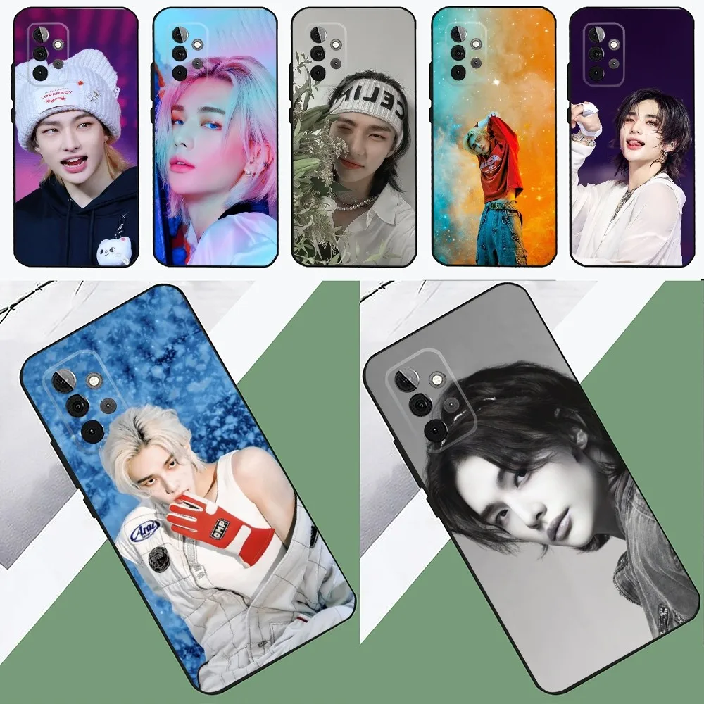 Kpop H-Hyunjin Phone Case For SamsungS24,23,22,21,S20 ,Pro10,S30Plus,S9,20lite Ultra Black Cover