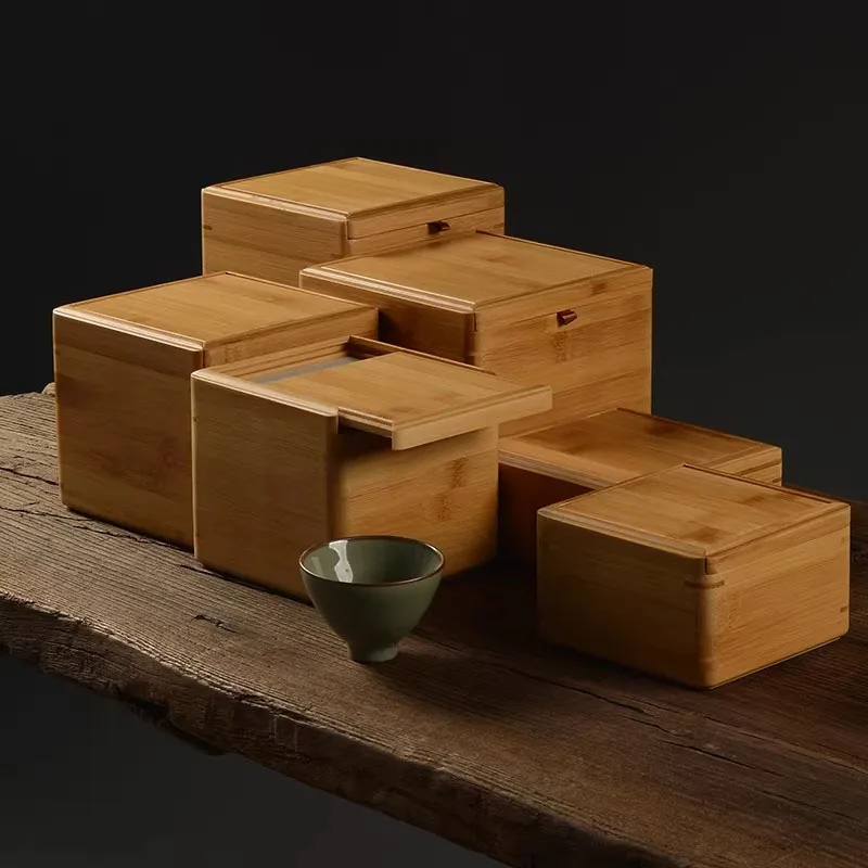 Handcrafted Bamboo Storage Organizer & Gift Box, Multi-purpose Packaging Box for Pottery, Ceramic Art Handmade Crafts