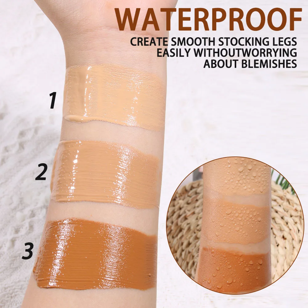 Base de maquillaje para piernas resistente al agua, resaltador de bronce, corrector de alta cobertura, piernas más suaves, Base de maquillaje para piernas de alta capacidad para mujer