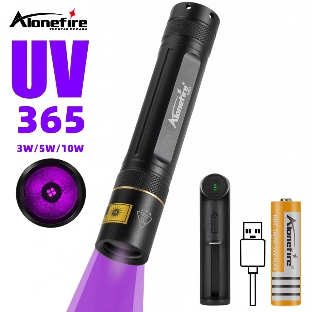 SV003 led UV flashlight 10w Scorpion Ultraviolet Light Money Detector Pet Stains Hunting Marker Check torch 18650