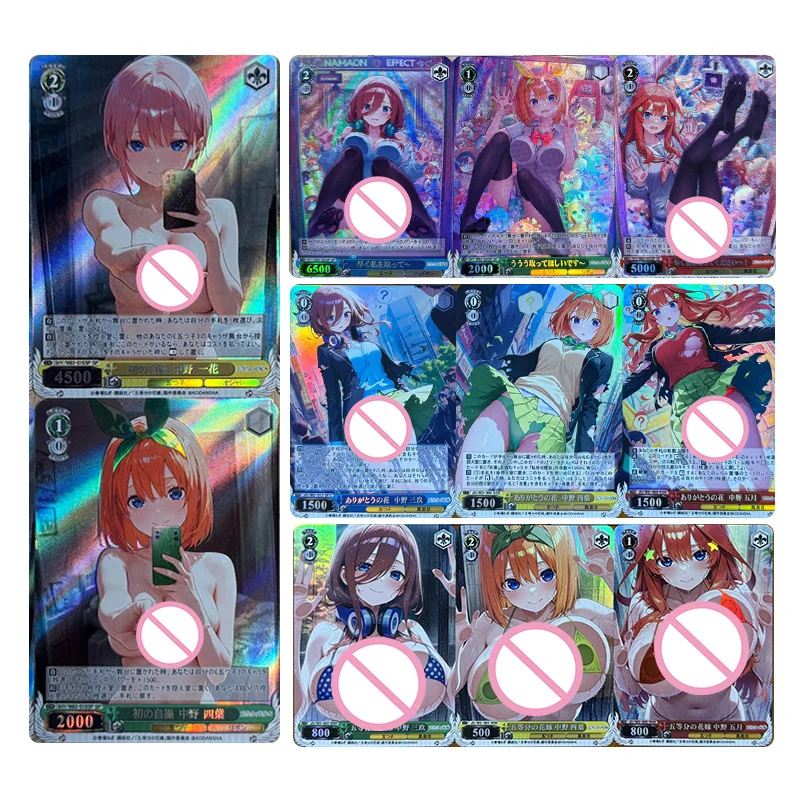 การ์ดสะสมของเล่นของขวัญจากอนิเมะญี่ปุ่นเรื่อง The Quintessential Quintuplets ตัวละครนากาโนะ อิจิกะ นากาโนะ นิโนะ นากาโนะ มิคุ ทำเองได้