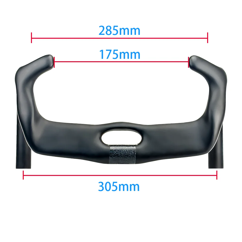 BALUGOE Koolstofvezel Track Fietsen Handvat Sprint Match Fietsstuur TT Fietsstuur Vast Zwart Mat 31.8mm sport UCI