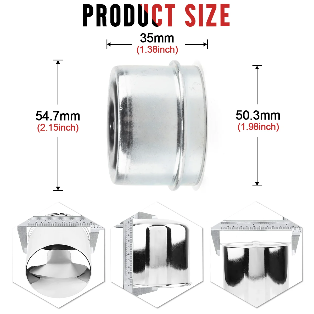 2pcs/4pcs OD 50.3mm/1.98in ID 47.5mm/1.87in PUSH-THRU HUB CENTER CAP For Universal 1.98