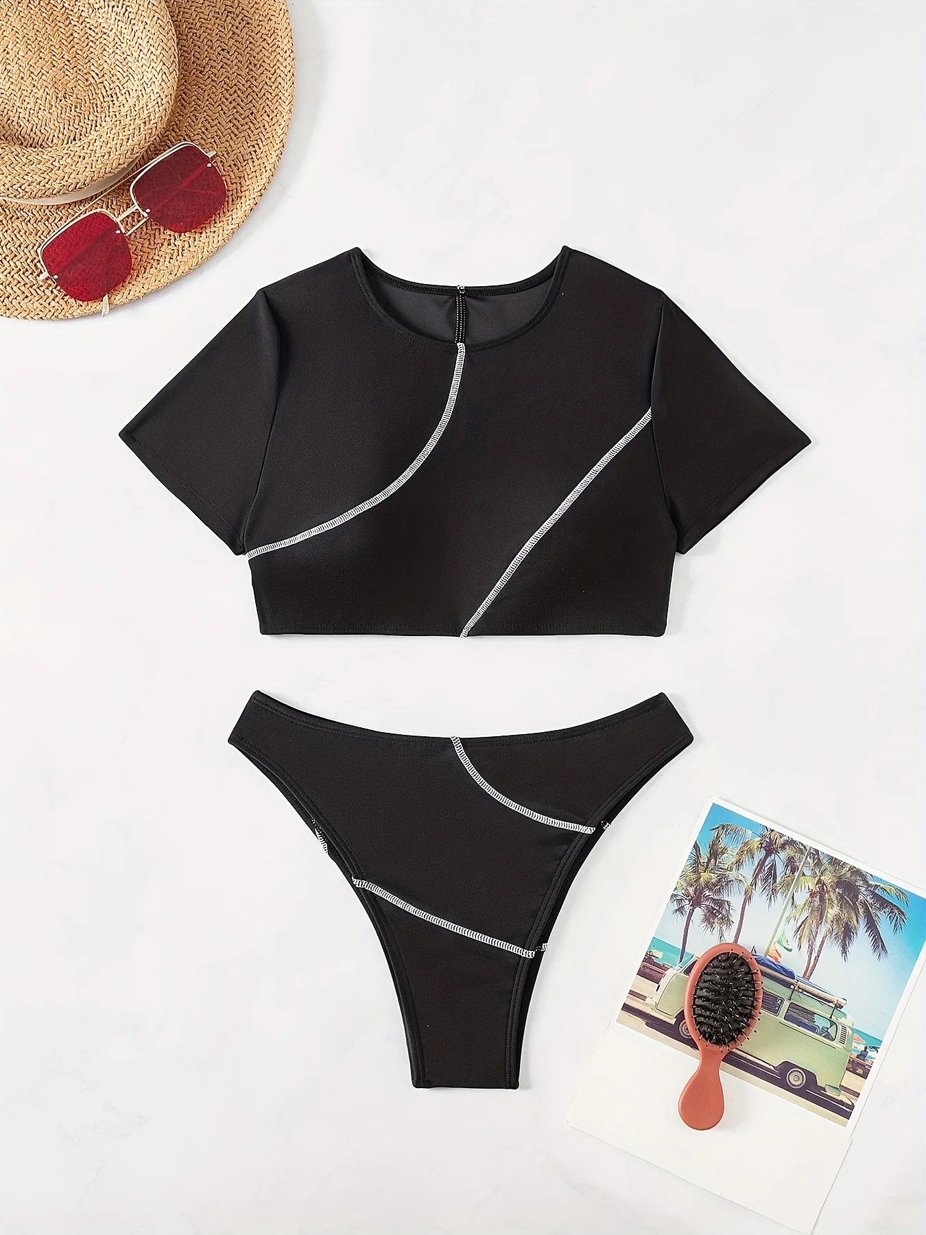 

ZTVitality Biquini сексуальный однотонный комплект бикини, Новое поступление 2025 года, бикини из 2 предметов, женский купальник, летние купальники, пляжная одежда, бразильский