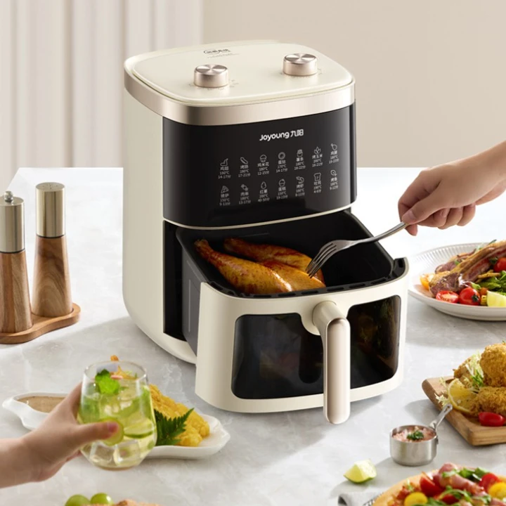 مقلاة هوائية منزلية سعة 6 لتر، مقلاة كهربائية بصرية غير قابلة للطي، فرن كهربائي متكامل