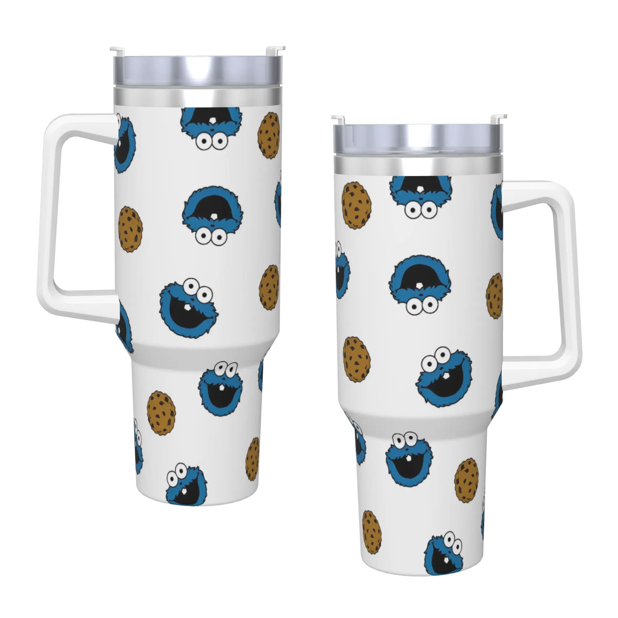 Stainless Steel Tumbler Cookie Monsters Thermal Cups  Heat Preservation Cold Drink Car Mugs Driving Graphic Water Bottle