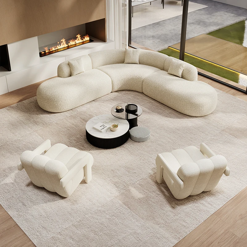 Sofa Melengkung Estetika Mewah Santai Modern Lounge Desainer Sofa Ruang Tamu Trendi Dekorasi Kamar Hotel Seni Furnitur Muebles