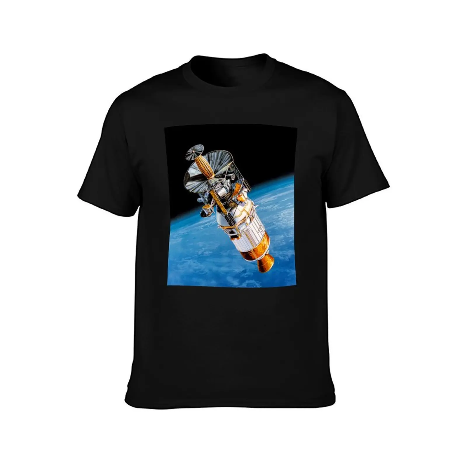 Galileo with inertial upper stage in low Earth orbit T-Shirt Basic Plain Short Sleeve Crew Neck Tee T-Shirt