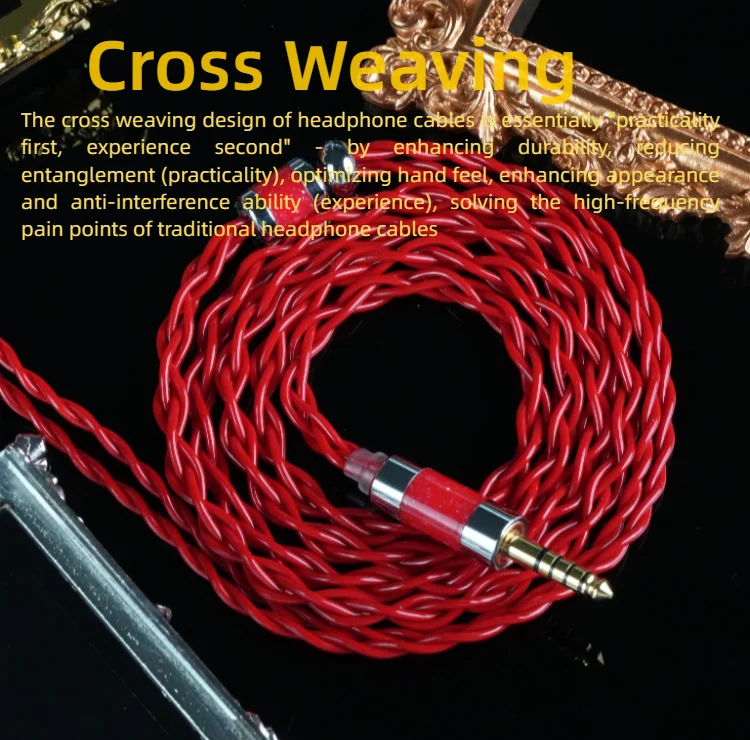 XINHS X01 4-adriges, abgeschirmtes koaxiales 7N-Einzelkristall-Kupfer-Kopfhörer-Upgrade-Kabel 0,78 2-polig/HD650/IE900/QDC/MMCX, 2,5/3,5/4,4 mm – Detail 6
