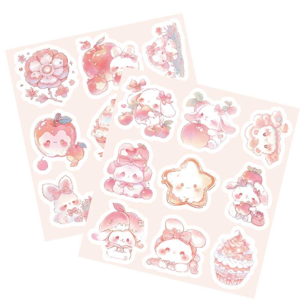 10/30/54pcs Leuke Roze Perzik Konijn Cartoon Stickers Esthetische Decals voor Laptop Telefoon Skateboard Kawaii graffiti Sticker Kid Speelgoed
