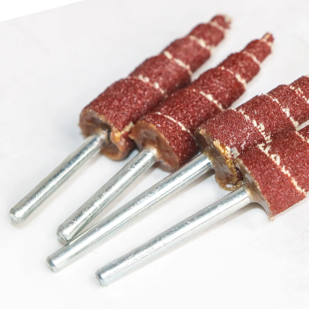 5 Buah 6Mm Shank Grit 80 # Ampelas Gerinda Pengamplasan Kepala Flap Pemoles Roda Cakram Mandrel untuk Alat Bor Mini Rotary