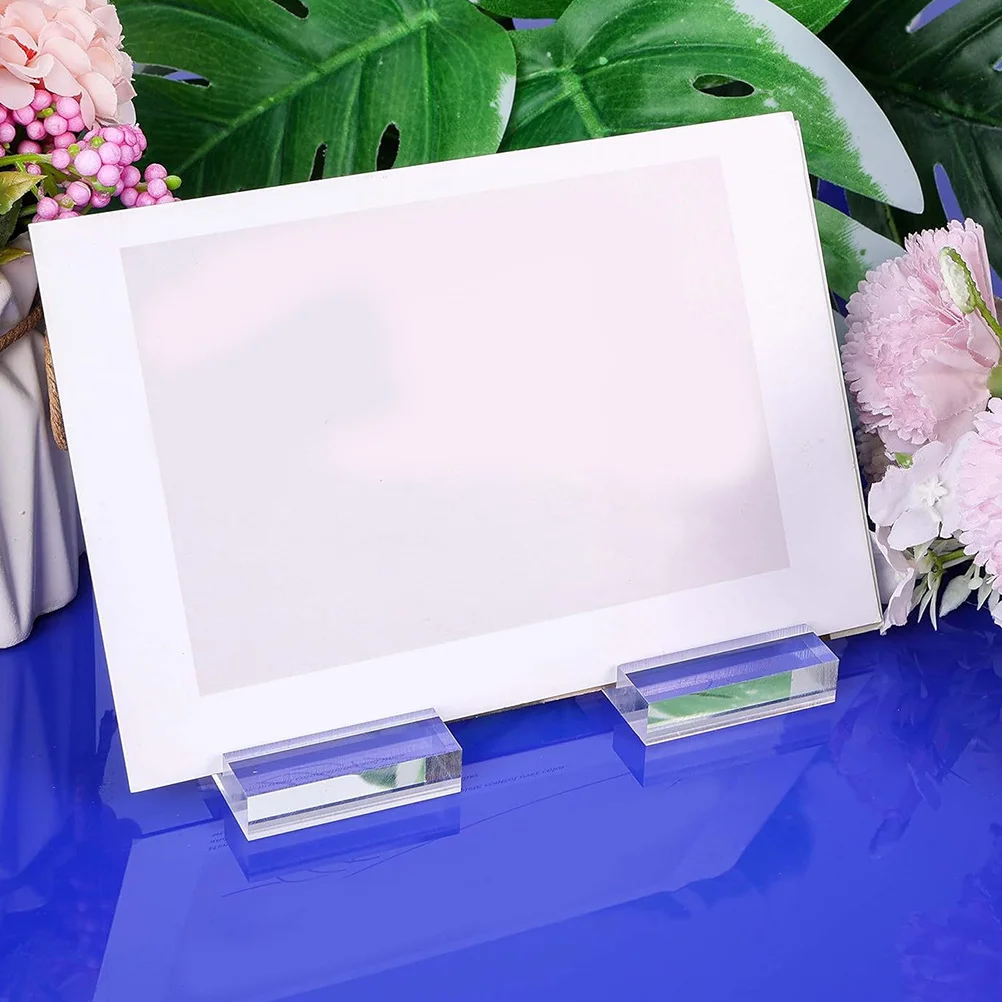 

5pcs Transparent Acrylic Card Holders Clear Sign Stand For Wedding Table Number Display Sturdy Slot Grip No Assembly Required