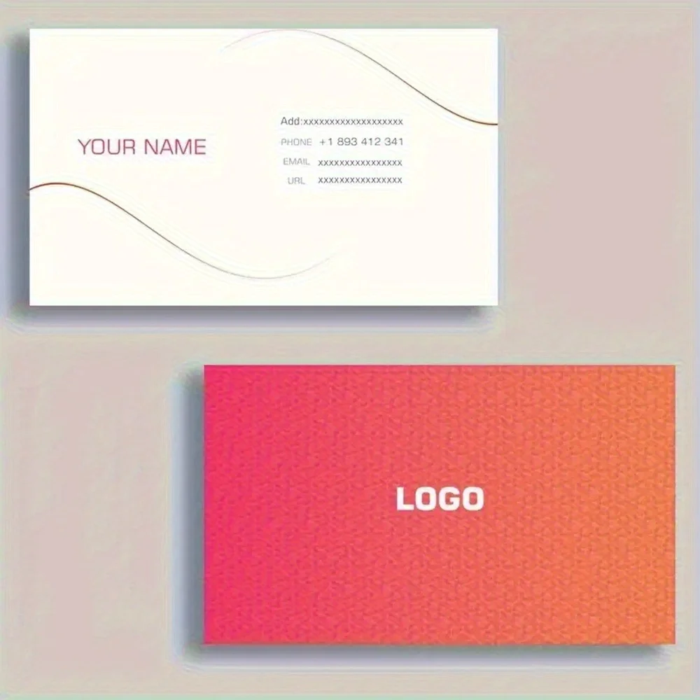 400Pcs Bulk Custom Gradient Texture Business Cards  Personalized Printed Logo Name Card For Professional Business Occasions