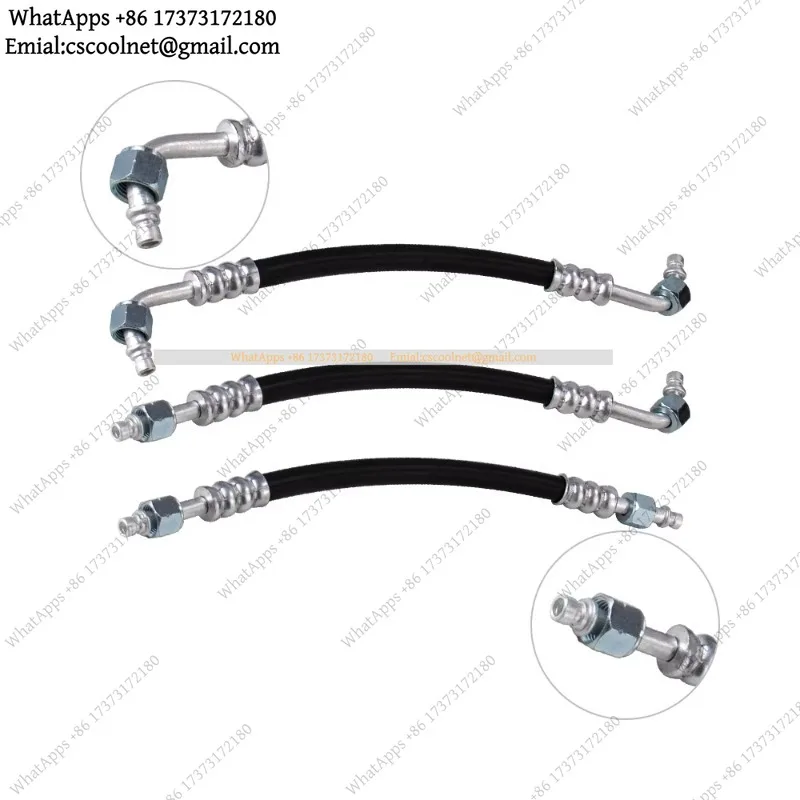 A/C Thin Wall Gas Hose Assembly Straight 90 Degree Elbow Barb Fitting M16 M22 M24 Female Core O-Ring Sealed
