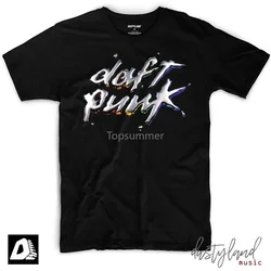 Camiseta con logotipo de banda Daft Punk plateada