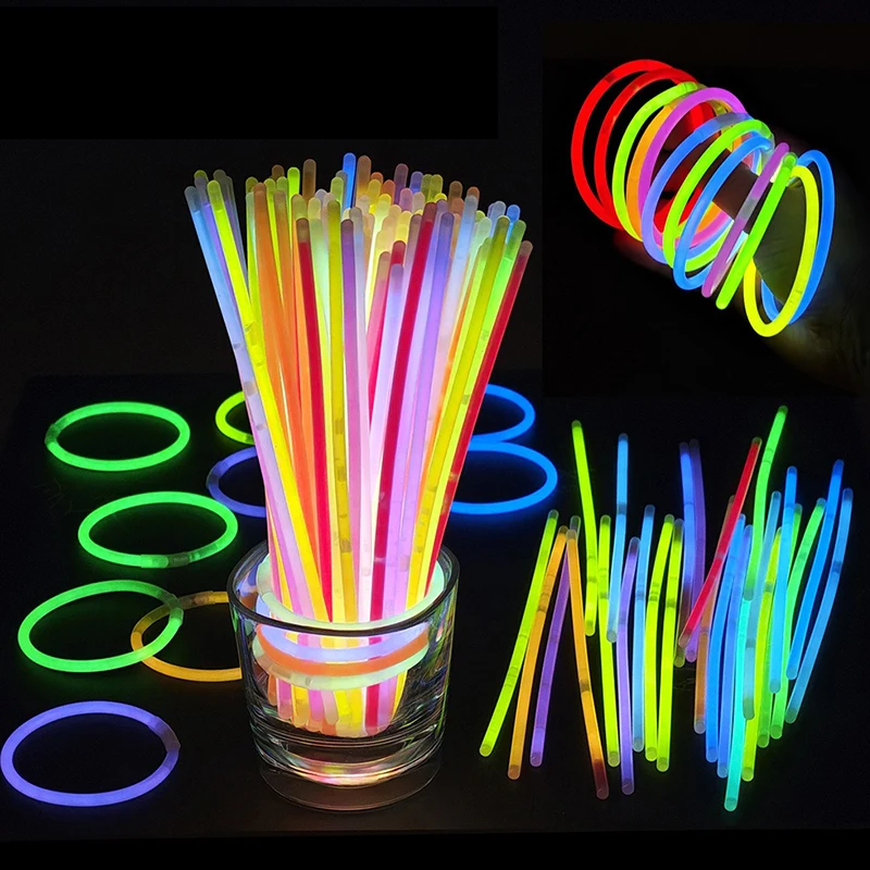 30/60/120 Stück Leuchtstäbe in zufälligen Farben, nachtleuchtende Fluoreszenzstäbe, DIY-Armband, Halskette, Fotografie-Requisiten, Partygeschenke ZYF – Detail 2