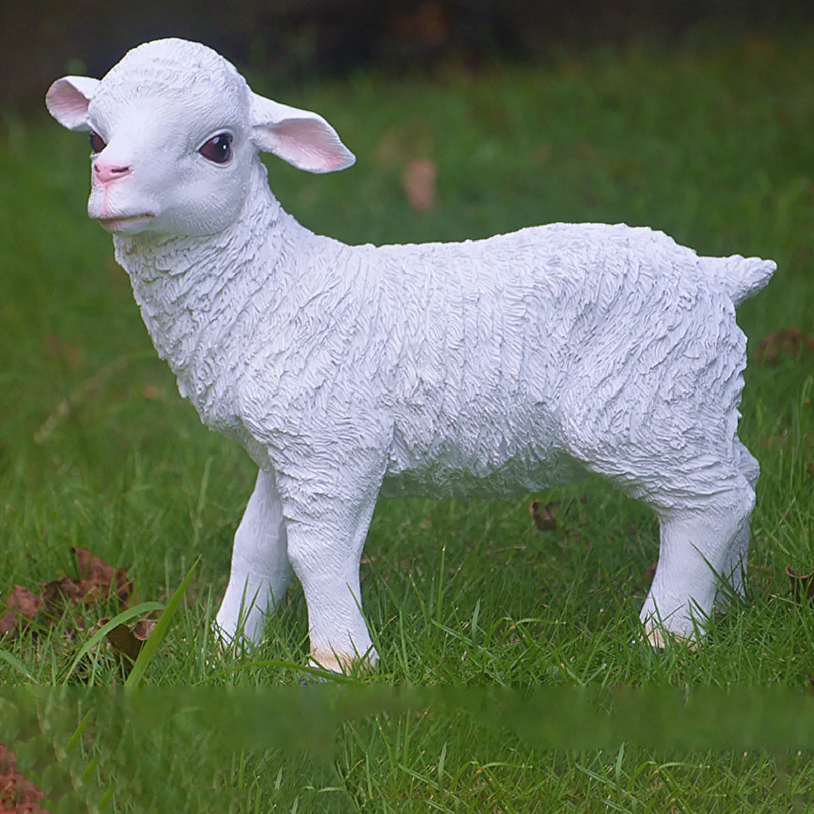 Sheep Statue Hand Made Lifelike Lamb Shape Figurine Resin Garden Sculpture For Indoor Outdoor Decoration