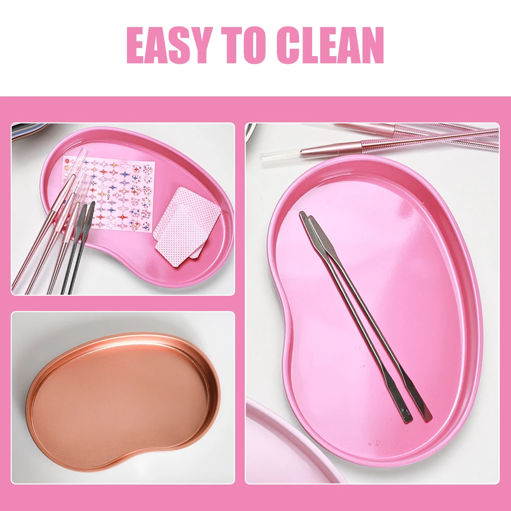 

2Pcs JewelryTray DisplayStand Stainless Steel Display Tray NecklaceStorage Plate ganizing MakeupTool StorageBox Container
