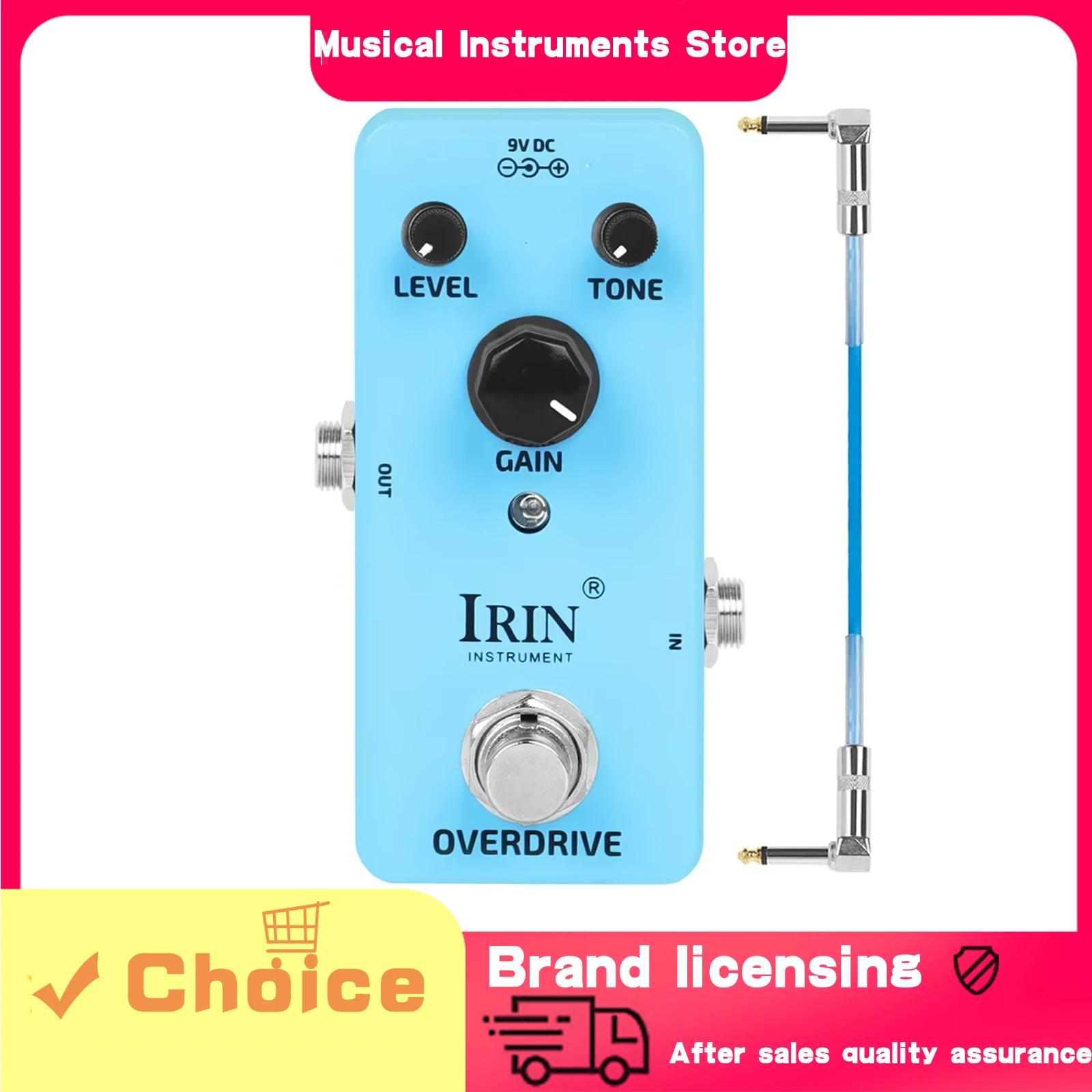 

IRIN педаль эффектов для электрогитары Overdrive True Bypass эффекты Overdrive регулируемые ручки гитарные педали аксессуары для гитары