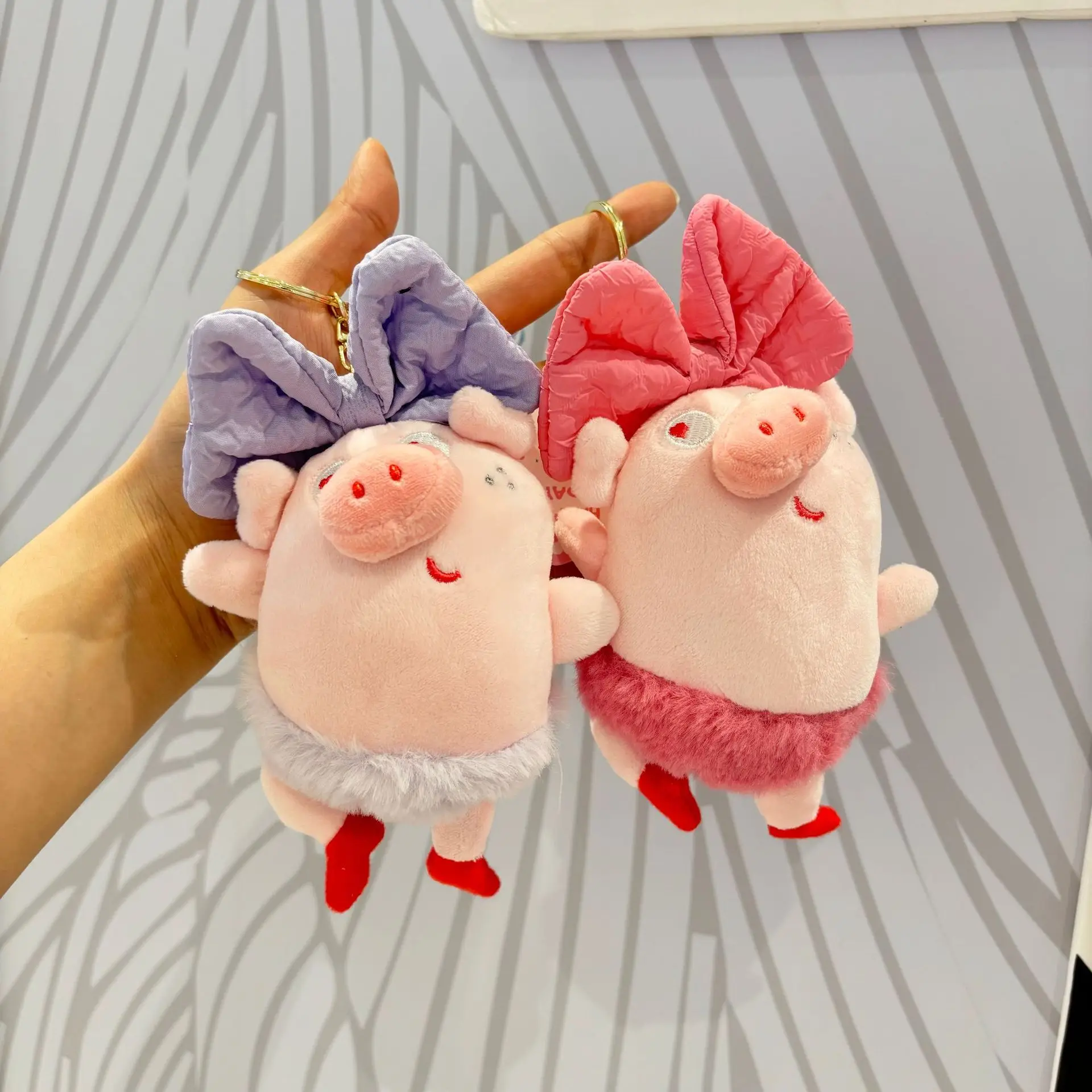 new Cute Ballet Pig Plush Pendant Keychain Doll Bag Pendant Doll Plush Toy funny Gift