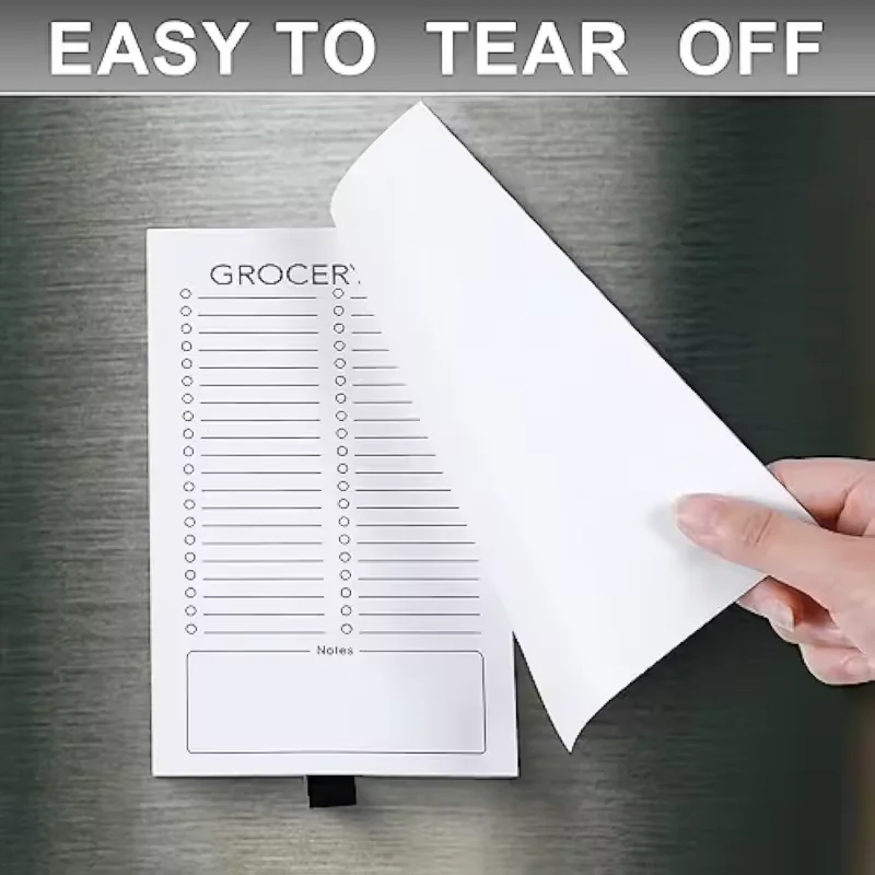 1pc Magnetic Notepad with Pen Holder，Portable Refrigerator Message Board，Home Kitchen Shopping List Office Student Sticky Notes
