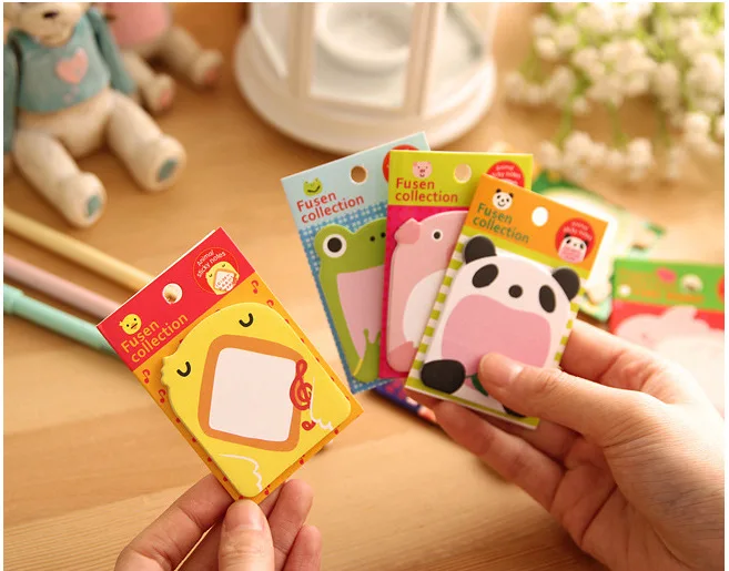 160 PCs/lot  Korean creative memo pads cute cartoon zoo tearable notebook convenience stickers Students Stationery Supplies