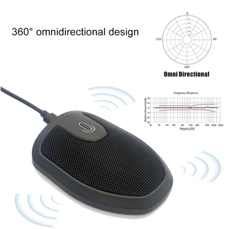 ไมโครโฟนสำหรับประชุมไมโครโฟน USB งานไร้เสียงขนาดเล็กคอมพิวเตอร์ไมค์การประชุมรอบทิศทางสำหรับแล็ปท็อปพีซี