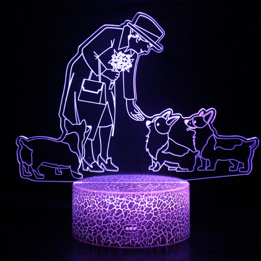 Nighdn LED Night Light for Kids 3D Cute Puppy Night Light 7 Color Changing Acrylic Dog Lamp Room Decor Christmas Birthday Gift