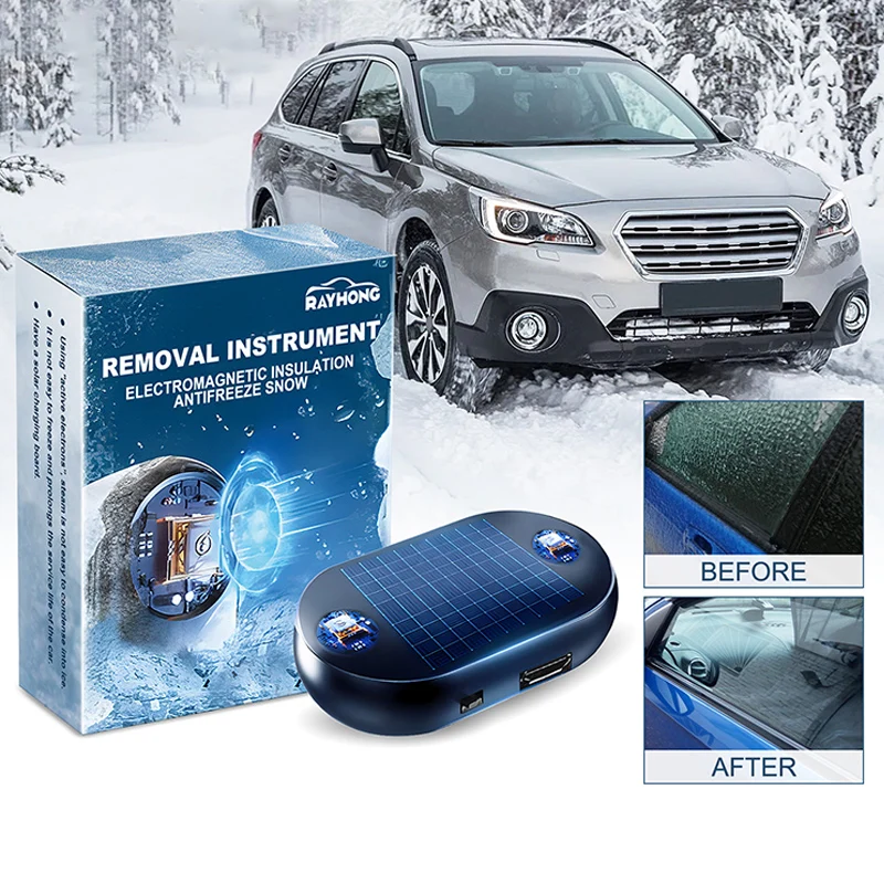 Snow Plow Antifreeze Car Electromagnetic Molecular Defroster Front Rear Windshield Car Snow Removal Instrument Solar Antifreeze