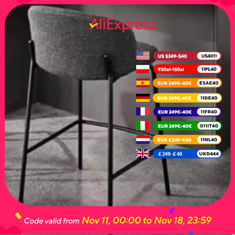 

Unique Metal Back Bar Stools Minimalist Modern Nordic High Bar Stools Dining Household Backrest Sillas De Comedor Home Furniture
