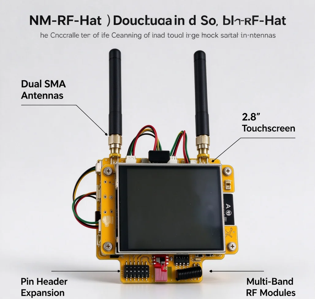 NM-RF-Hat RF Module for ESP32 CYD 2432S028 Bruce CC1101 NRF24 PN532 NFC IR 433MHz