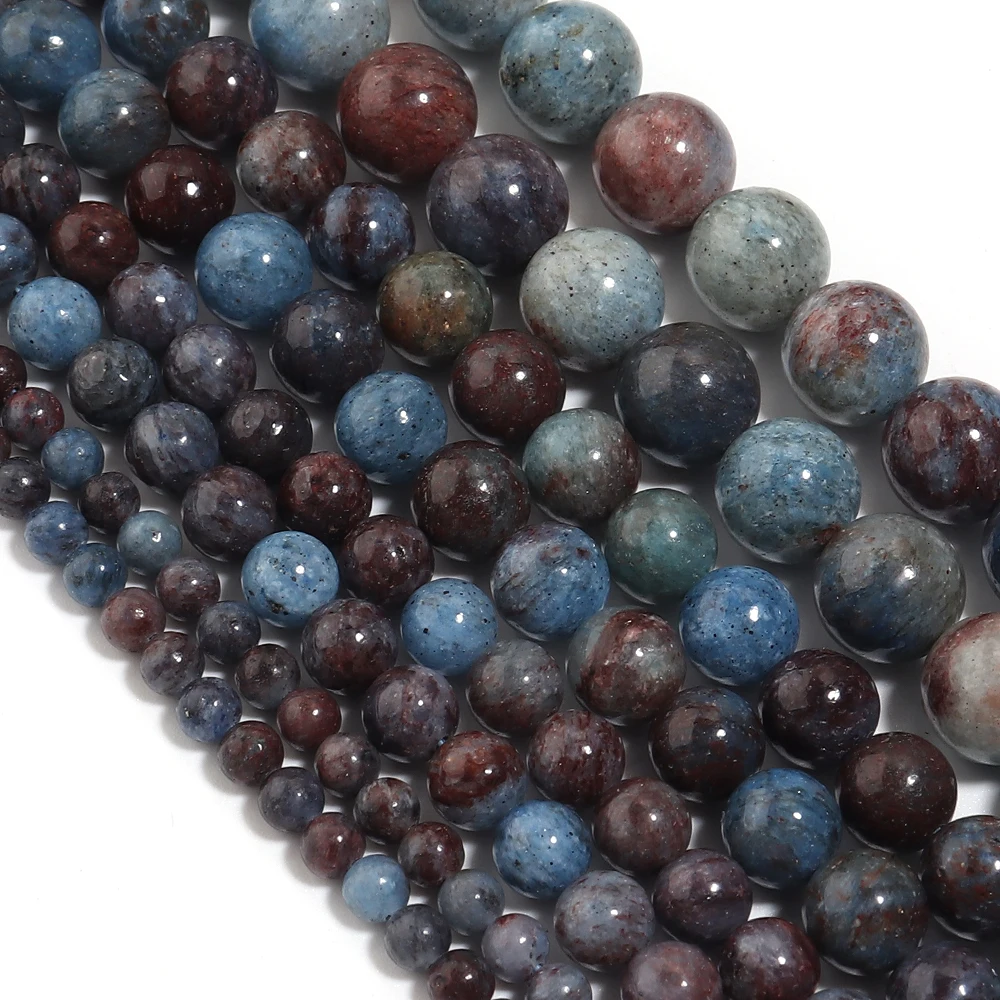 15“ 4/6/8/10mm Natural Stone Beads African Blue Brown Jade Round Loose Spacer Beads For Jewelry Making DIY Bracelet Handmade