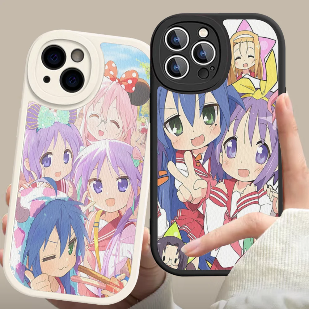 

Anime Girl Lucky Star Phone Case Hard Leather For IPhone 16 15 14 13 12 Mini 11 14 Pro Max Xs X Xr 7 8 Plus Fundas