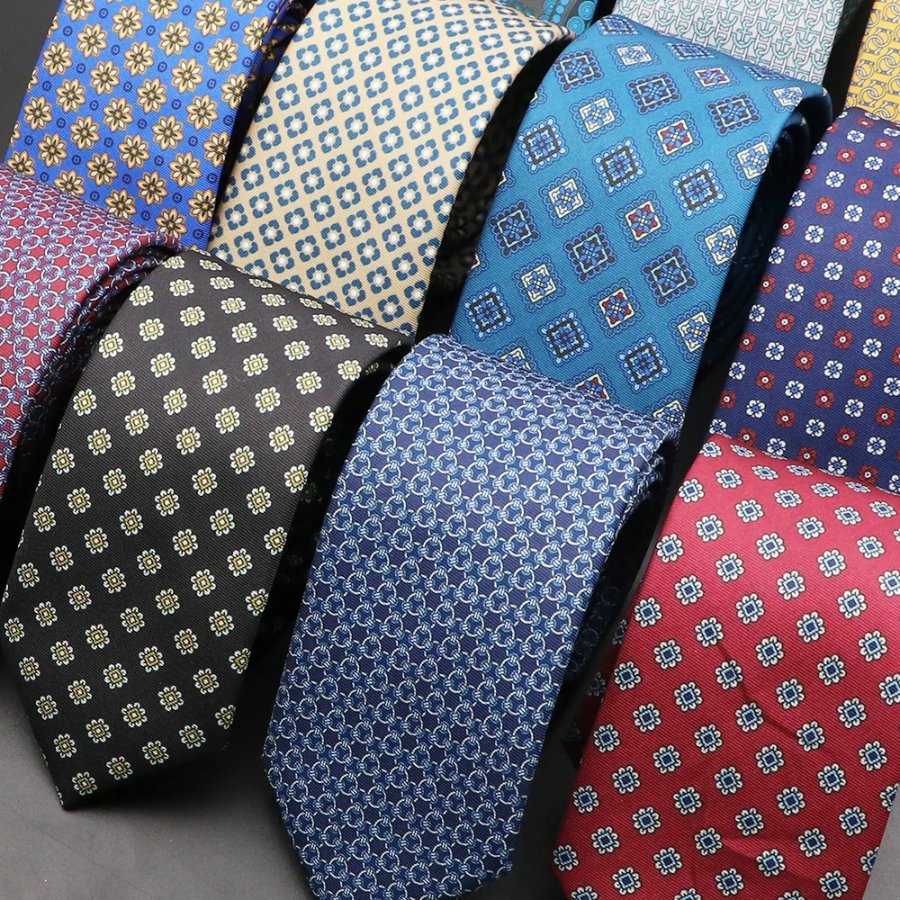 Men's Super Soft Polyester Silk Ties Fashion 6cm Necktie For Men Wedding Business Meeting Gravata Colorful Novelty Printing Tie