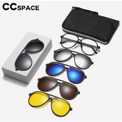 6 In 1 Polarized Suit Glasses Frame Comfortable Spring Hinge Multi Piece Set Pilot Spectacles Customizable Prescription 300980