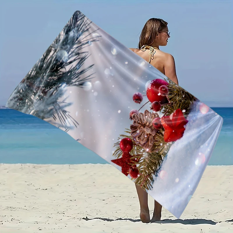 

Pinecone Star Decor Beach Towel Elastic Great for Beach PoolTravel Party Swimming QuickDry Fiber Lightweight Fabric Easy Fold