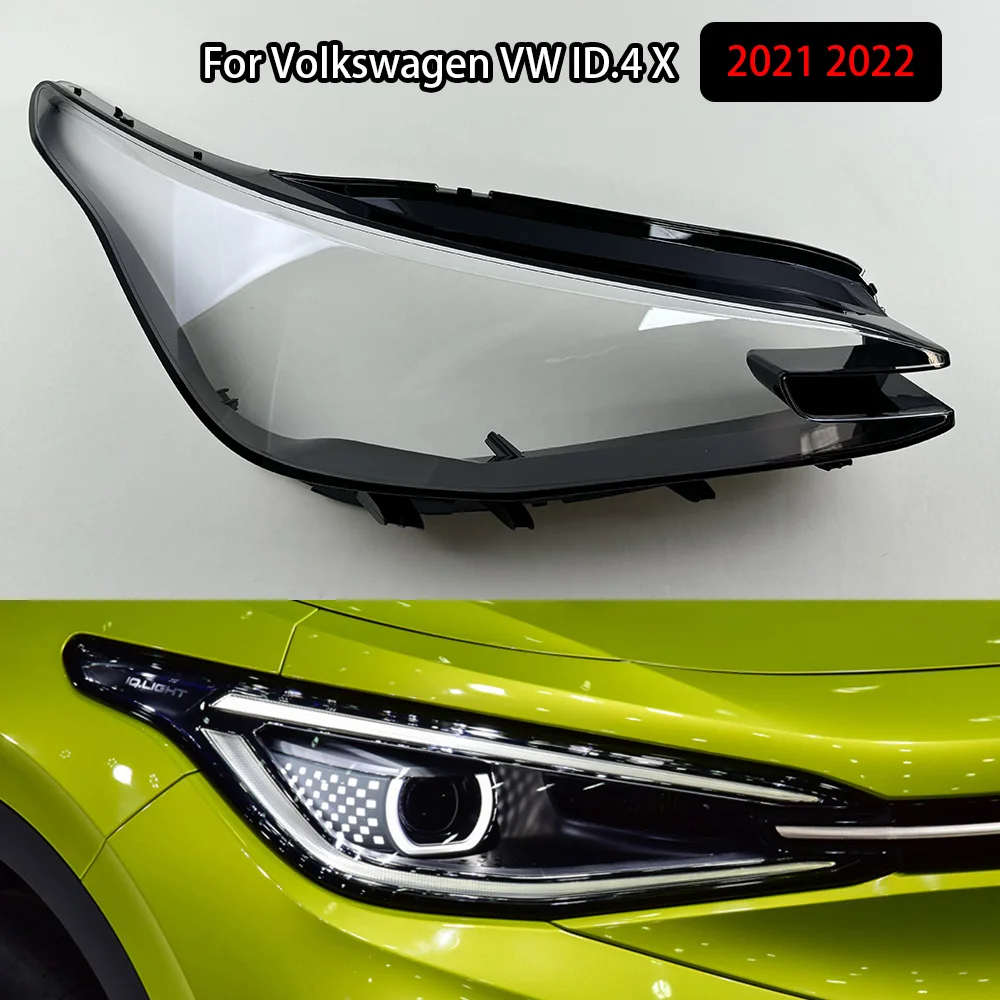 

For Volkswagen VW ID.4 X 2021 2022 Front Headlamps Cover Headlights Lens Transparent Lampshade Plexiglass Shell Replace Housing