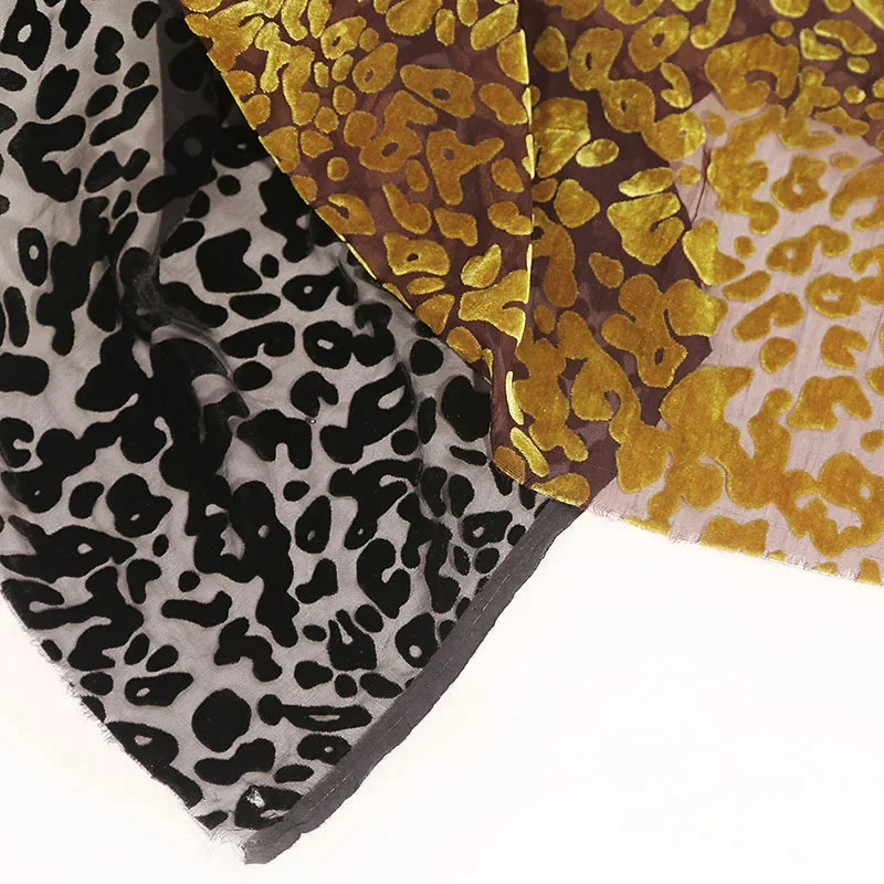 Velvet Dress Flocked Fabric Leopard 140cm Width Burn Out Qualified Shirt Wedding Decoration Material 1 Yard