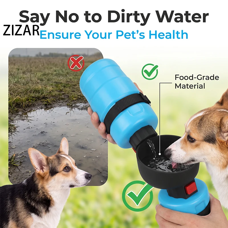 Dog Water Bottle Portable Drinking Fountain With Bowl Leak-proof Pet Travel Squeeze Bottle Essential Accessories for Puppies and
