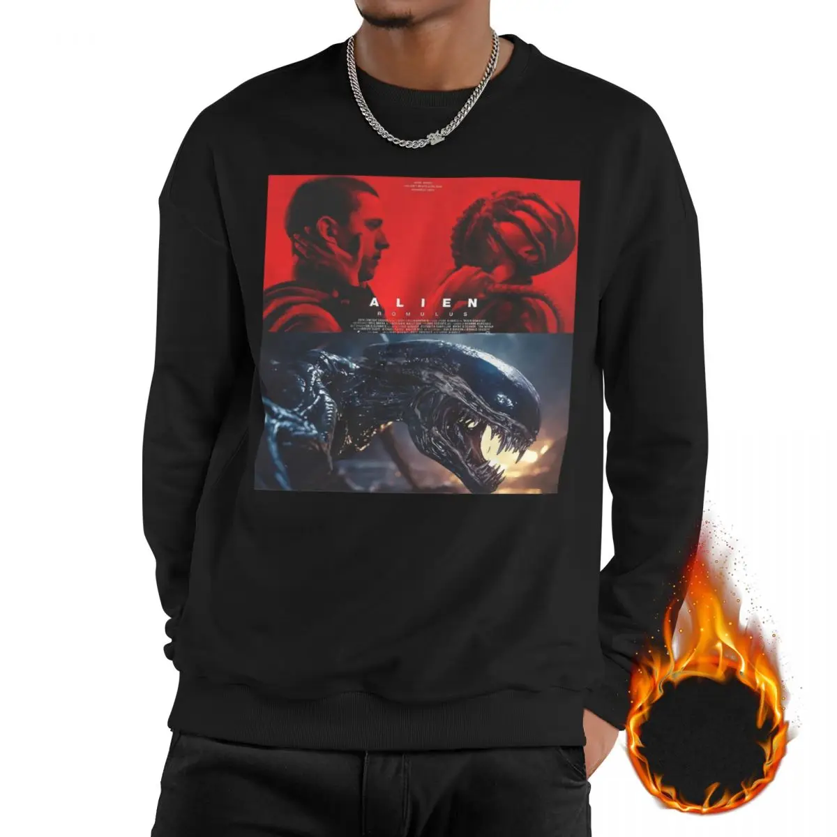 

Alien Romulus 2024 Movie Sweatshirt Fleece Lined For Men Stylish Sweatshirts Graphic Print Long Sleeve Shirts Hoodie