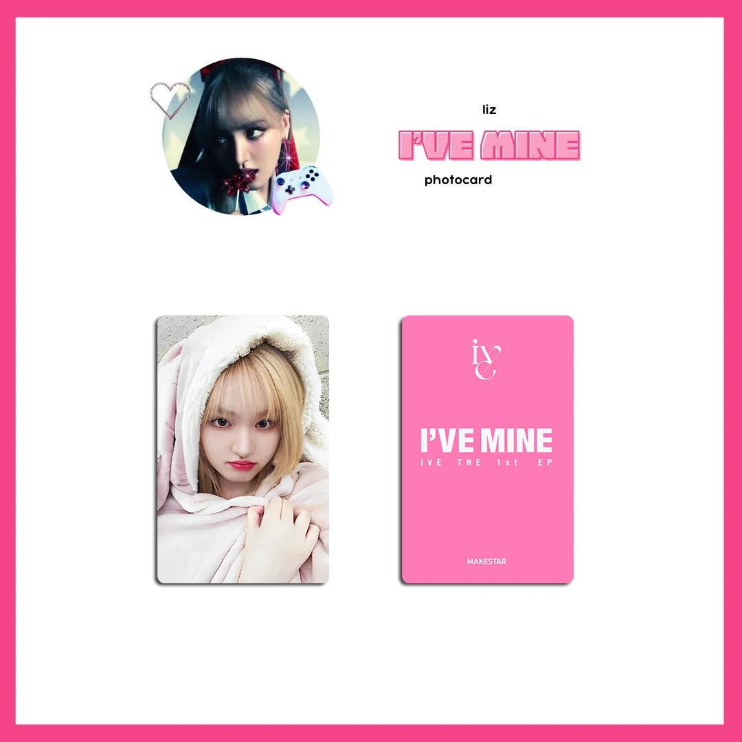 1VE Girl Group 1VE MINE 1st EP Ms Bonus Bunny Cape Little Card Yujin Gaeul Wonyoung LIZ Rei Leeseo Little Card
