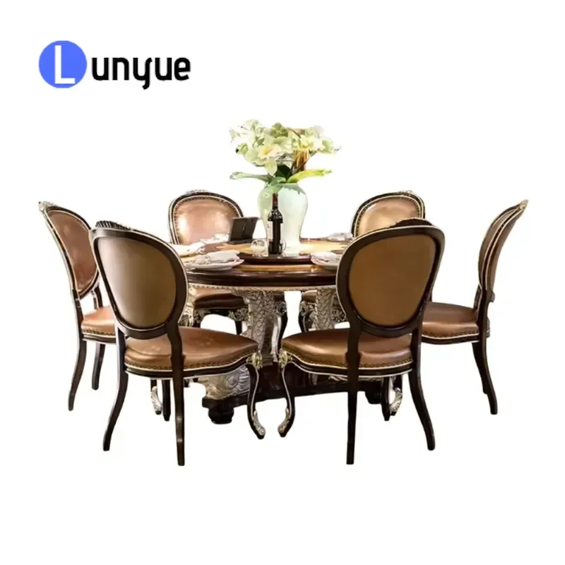 Neoclassical Solid Wood Dining Table Hand Carved Custom Size 1.36m for Living Room Home Furniture Master Craftsman Quality