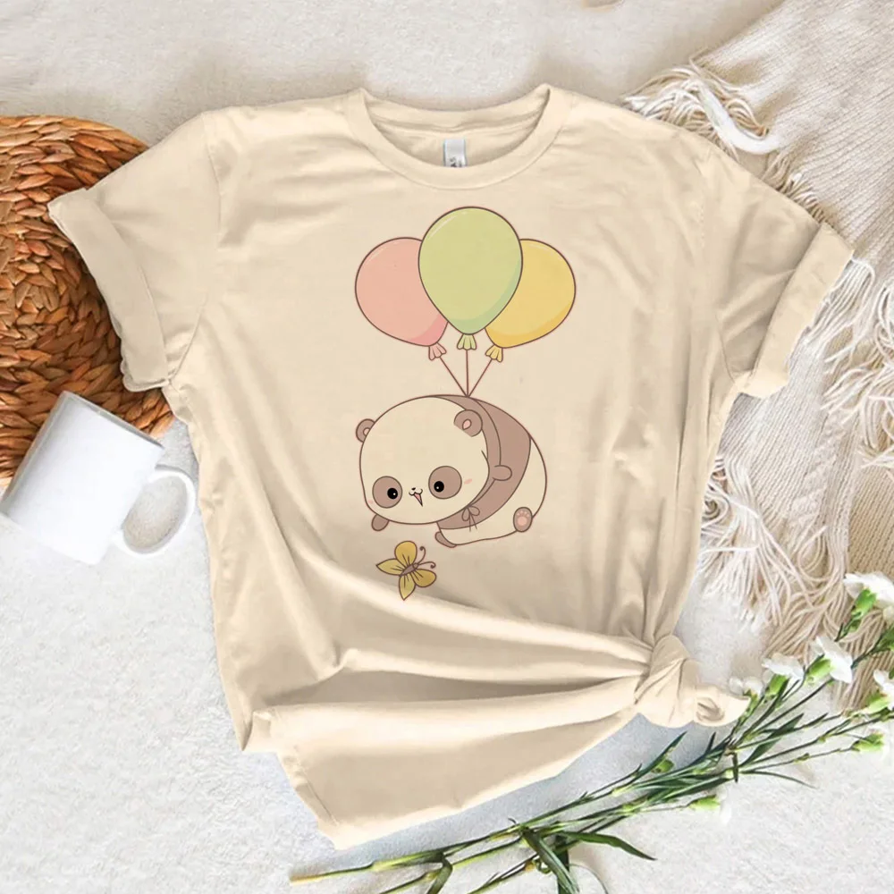 Panda tshirt damski letni streetwear śmieszny tshirt dziewczyna komiks manga odzież