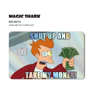 Magic Shark Hello Kitty Meme Hautaufkleber, Anime, Panda, X Hunter, Gift, holographischer Laser, Shine Credit, Debitkarte, Film 12 Hauptverkaufsaufkleber -Kreditkarte - №3