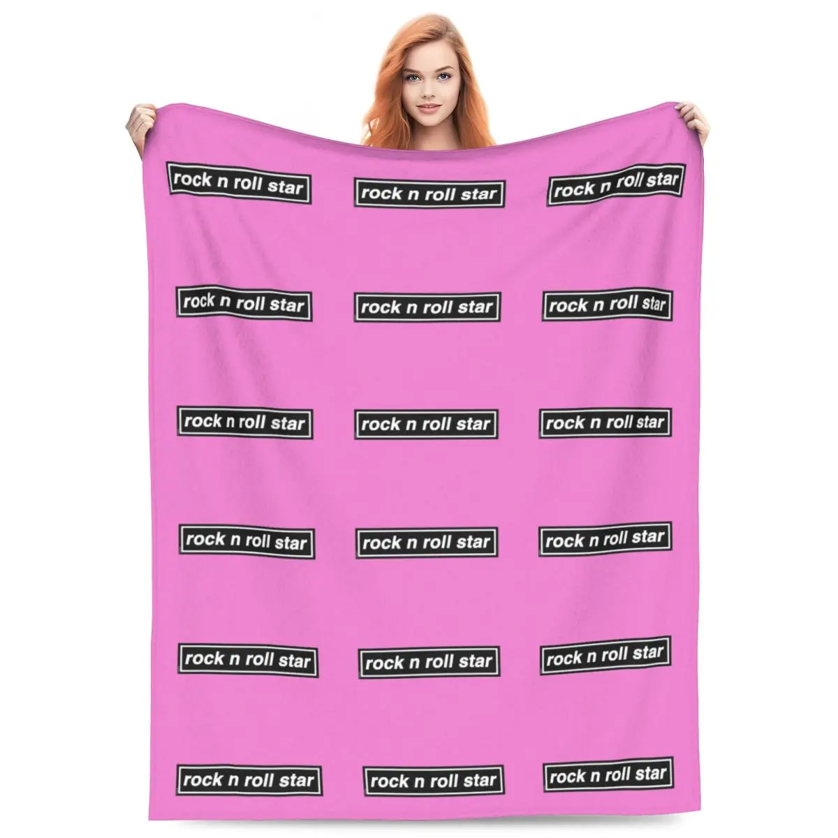 Rock N Roll Star Blanket Flannel Sofa Throw Blanket Multi-function for Home Bedroom Office Throws Bedspread Quilt